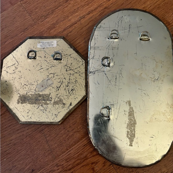 Small vintage brass mirrors (2) - Picture 3 of 4